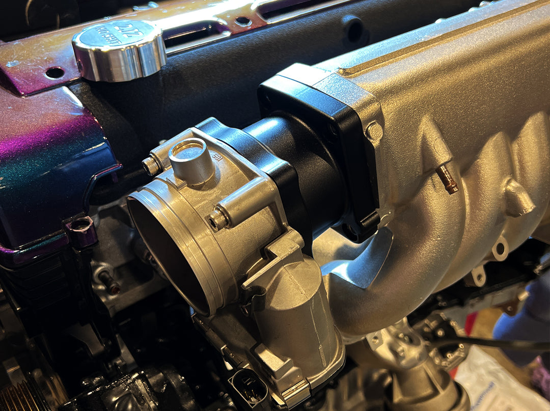 2JZ-GTE VVTI Bosch 74mm DBW Throttle Body Adaptor Extended