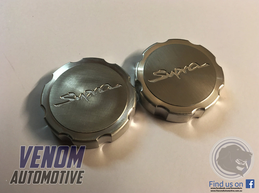 JZA80 Supra Billet Brake Cap & Power Steering Reservoir Cap Covers