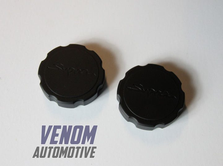 JZA80 Supra Billet Brake Cap & Power Steering Reservoir Cap Covers