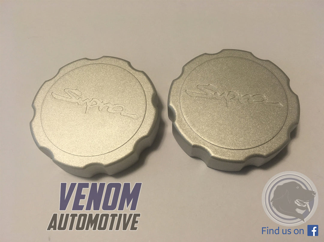 JZA80 Supra Billet Brake Cap & Power Steering Reservoir Cap Covers