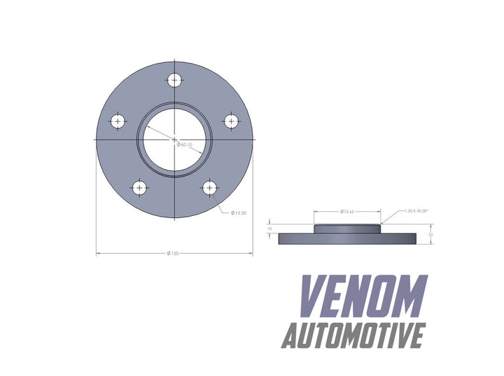 Hubcentric Wheel Spacers 5x114.3 60.1 Inner 73.10 Outer Bore (PAIR)